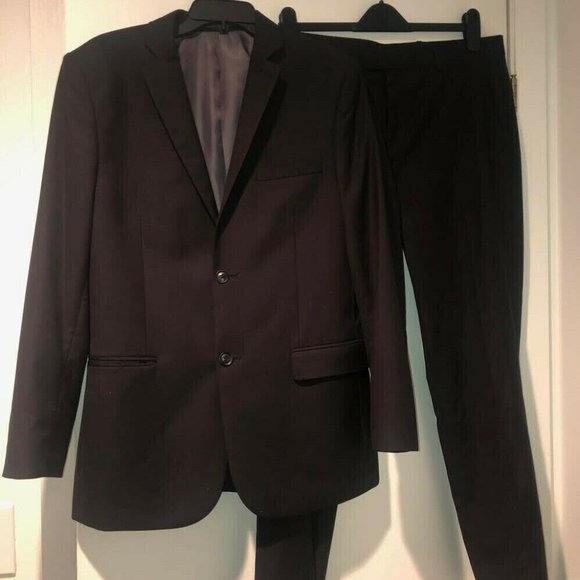 Nordstrom Topman Black Suit 38R Jacket & 34R Pant